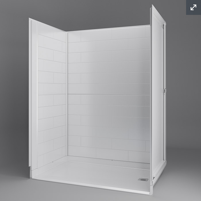 Accessible Shower no soap ledge Right Drain Inspire Showers